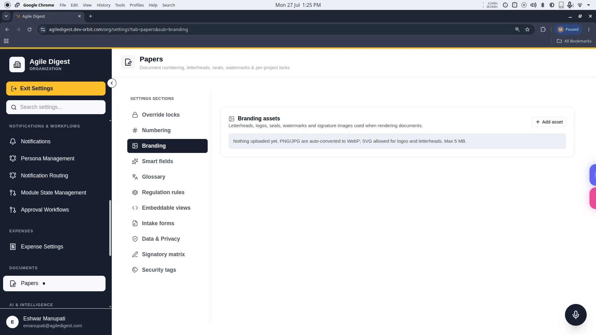 The branding assets list