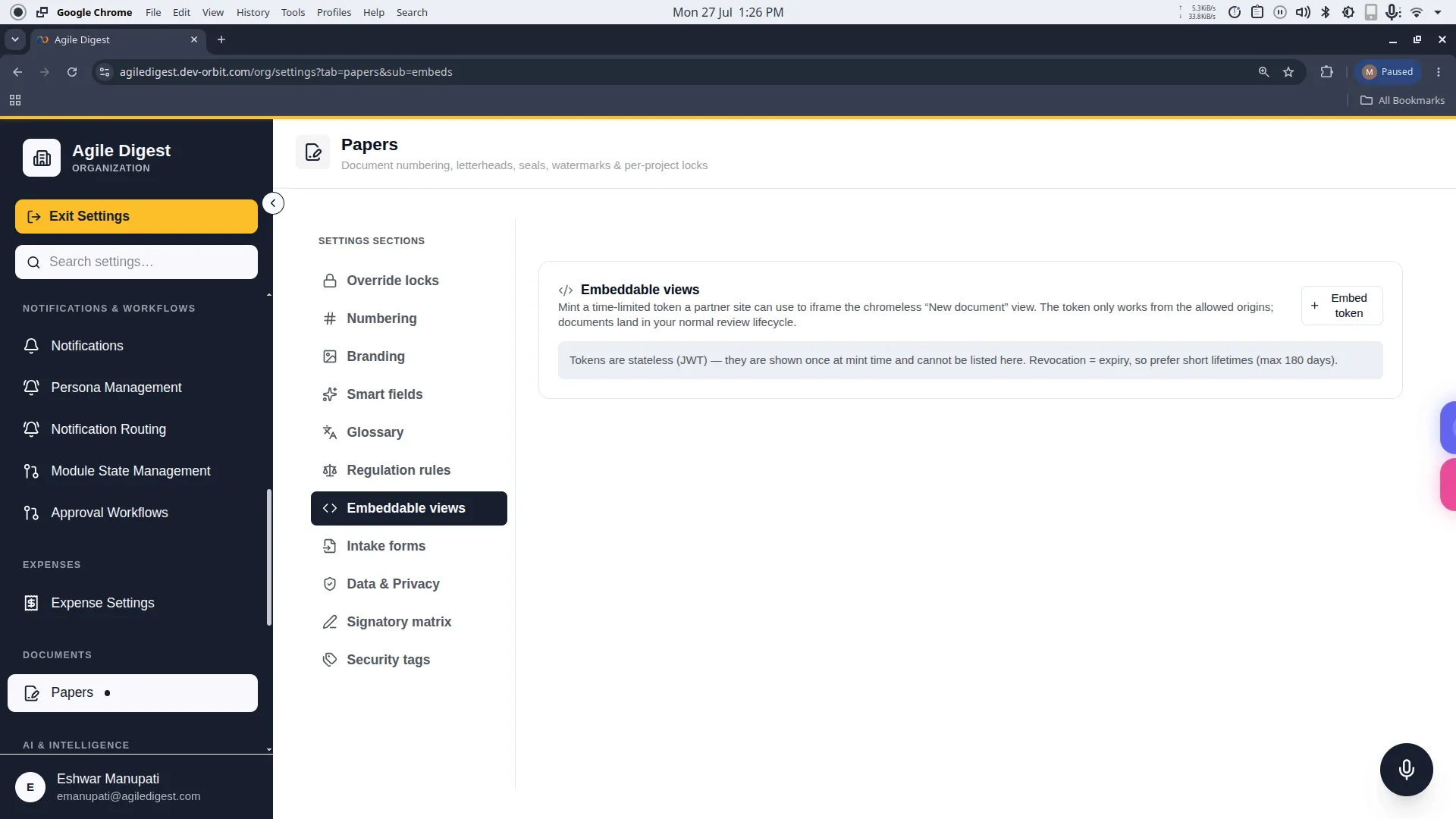 Embeddable views overview