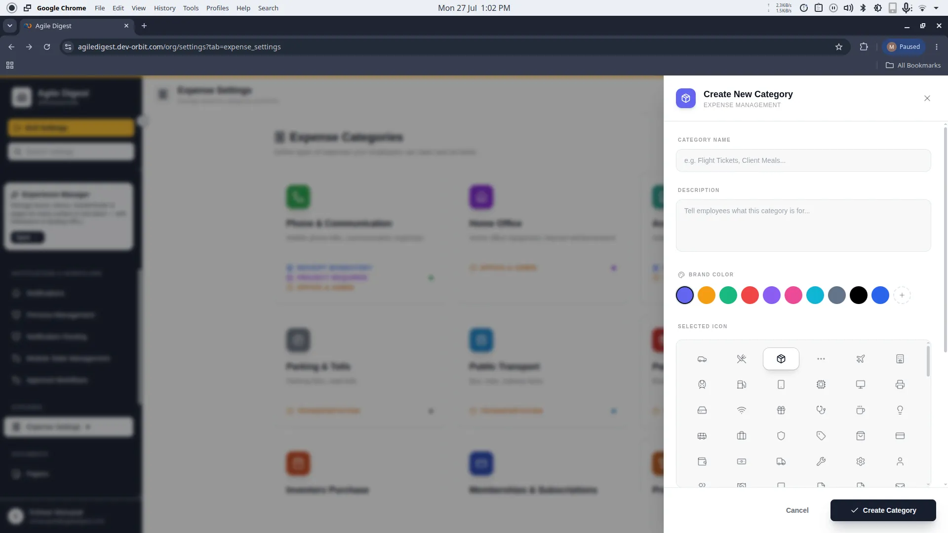 Expense Categories Dashboard