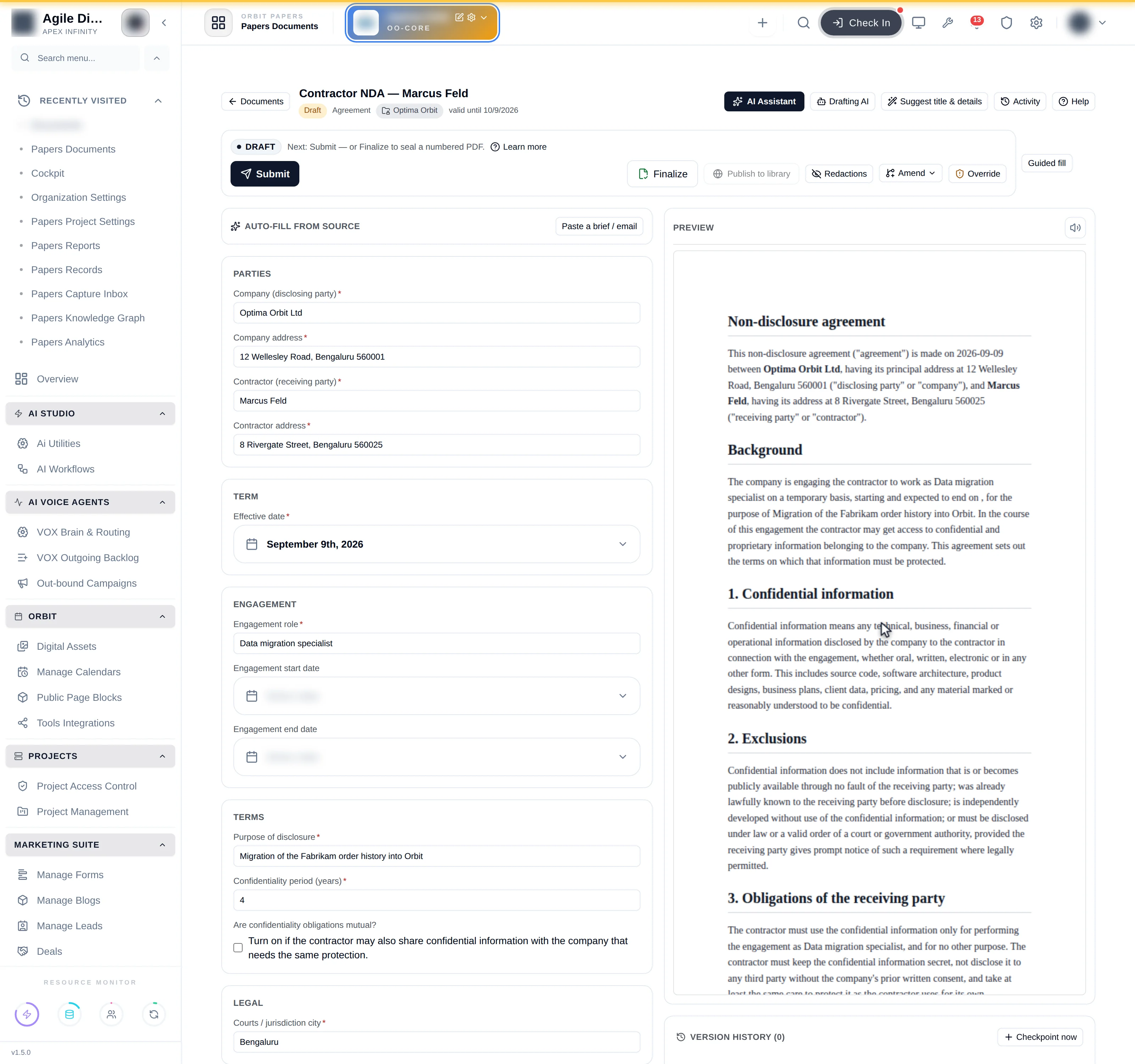 The full field form, scrolled to show every section including signatures and attachments