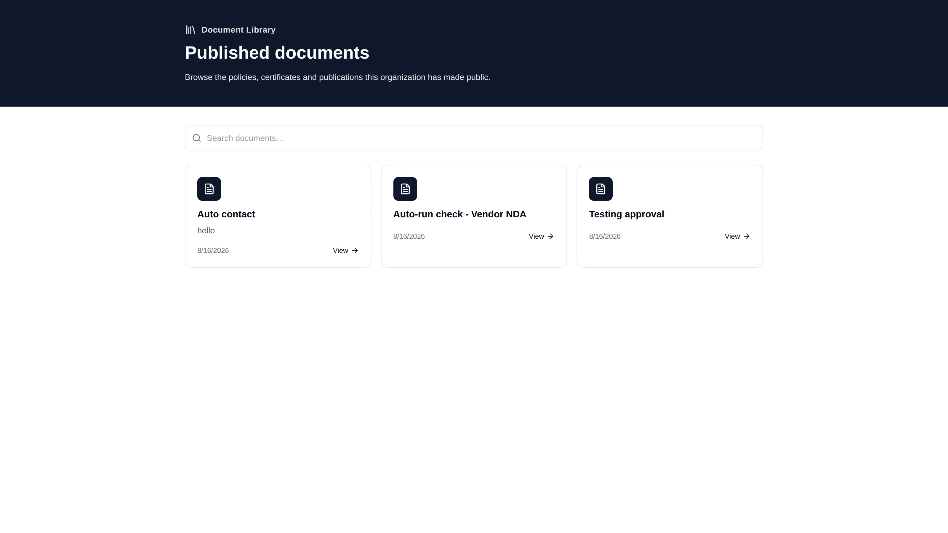 The public document library for an organisation