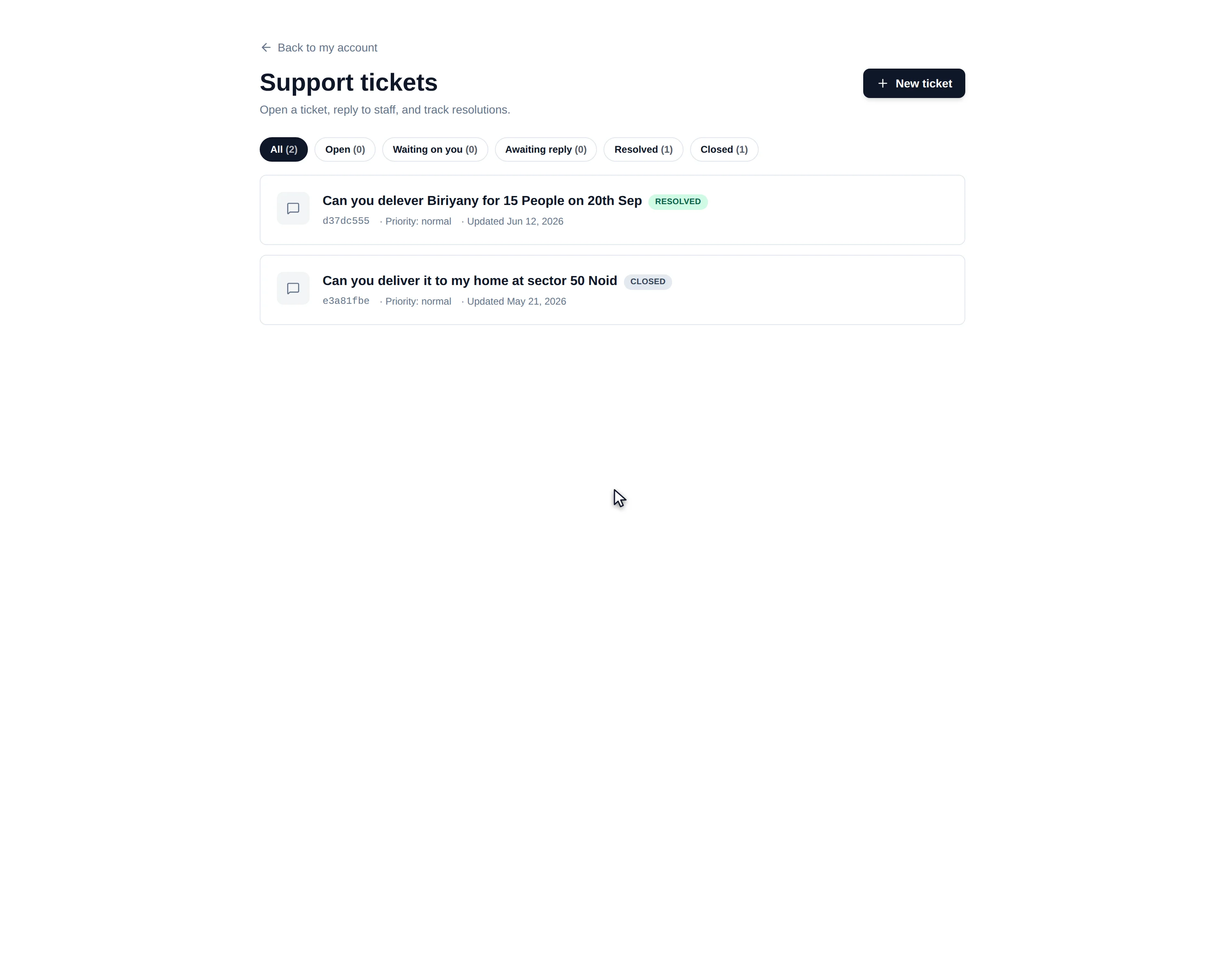 The shopper's support page