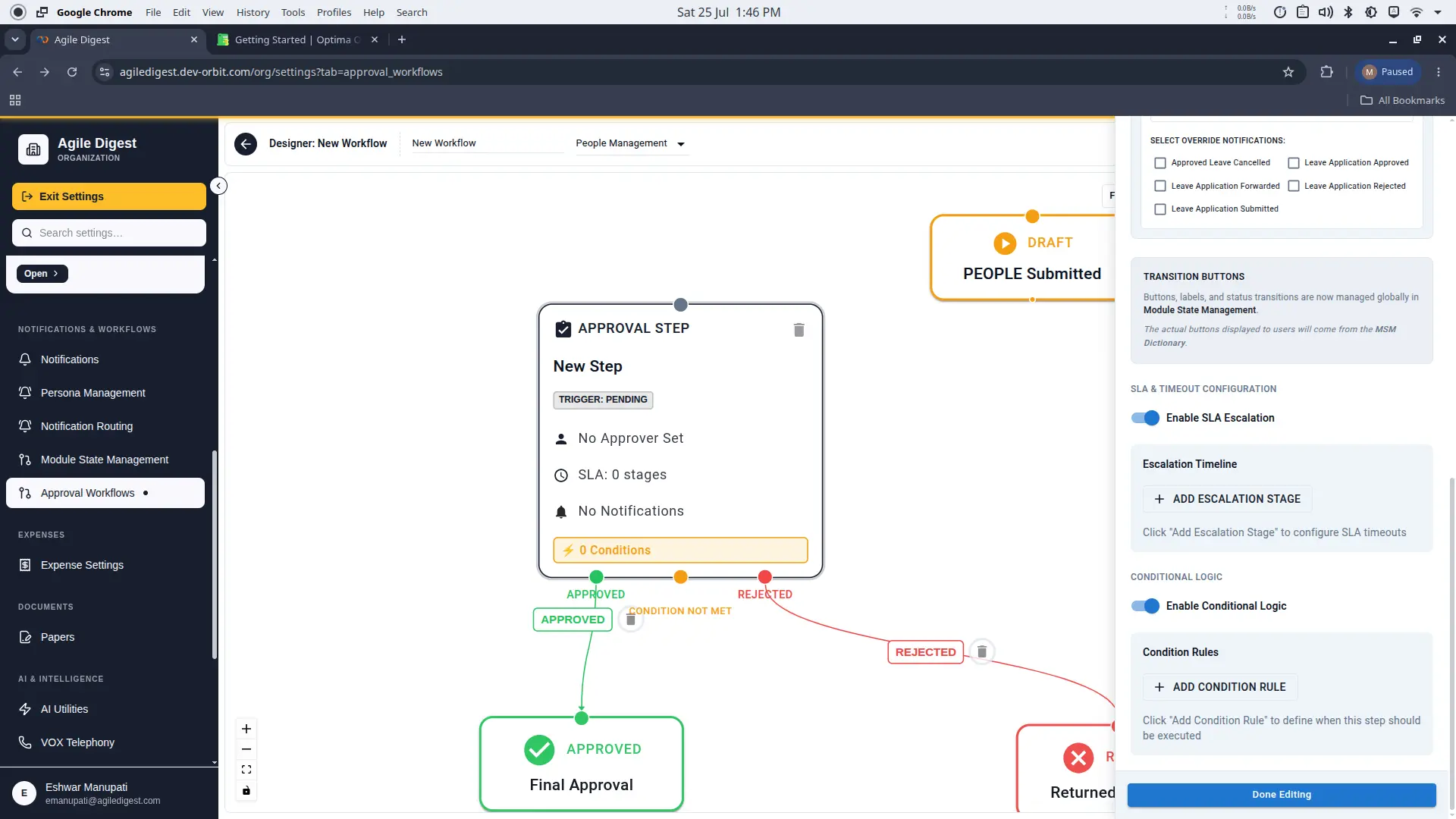 SLA Escalation Configuration