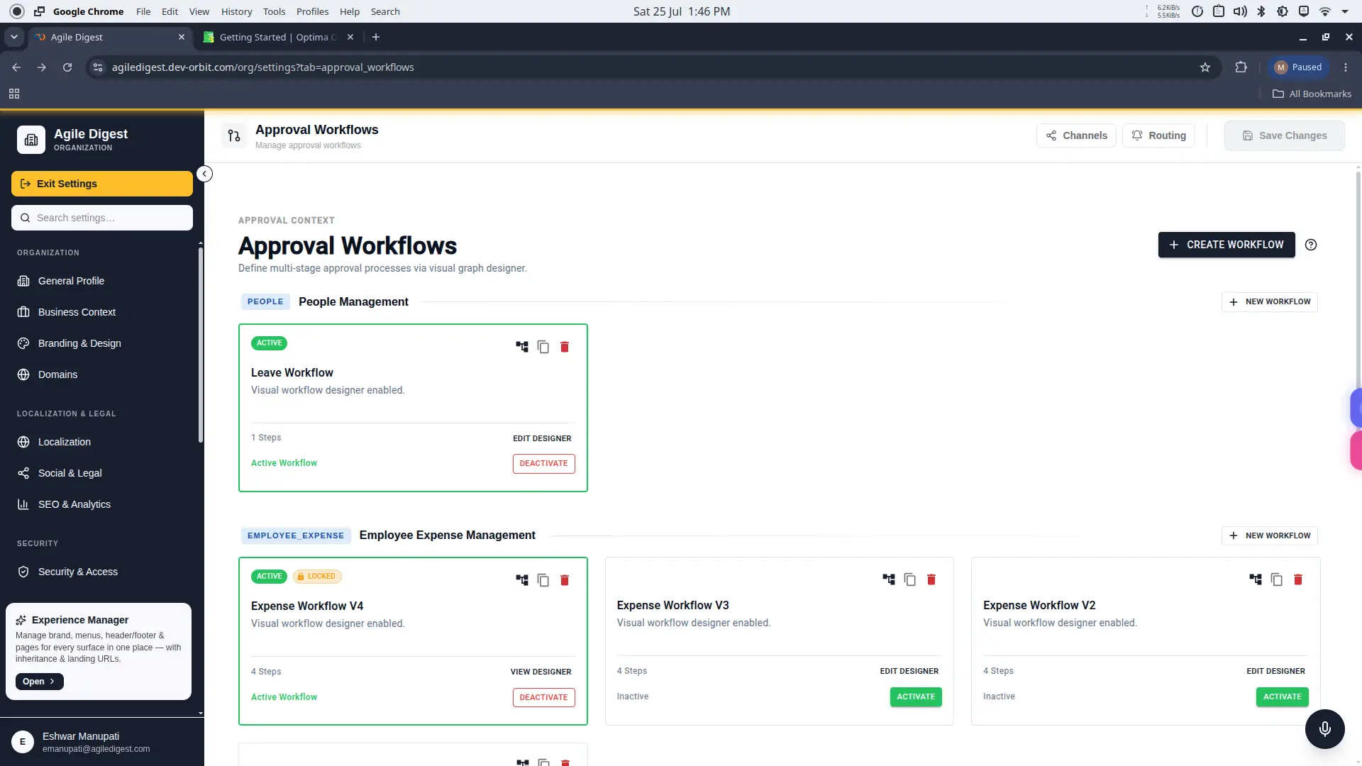 Workflow List View