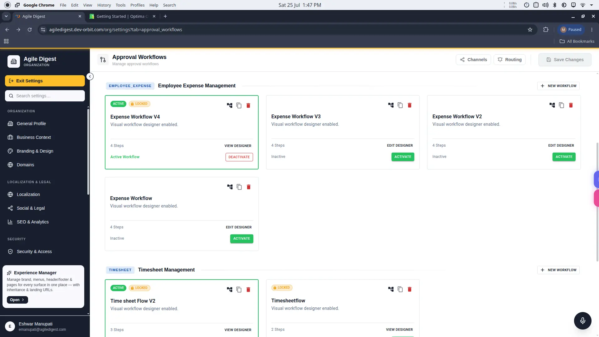 Workflow Module Cards