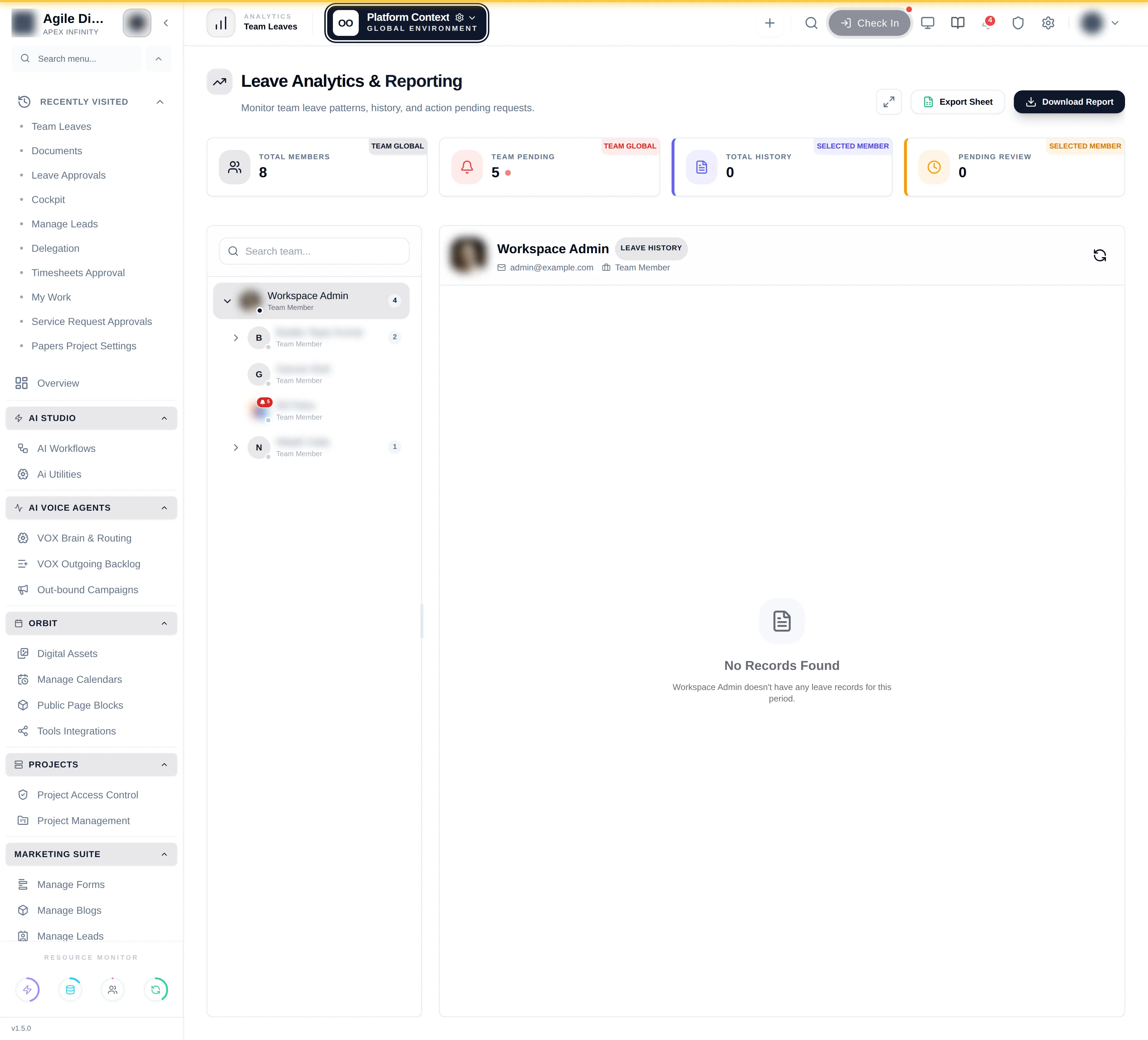 Leave analytics with per-type breakdown